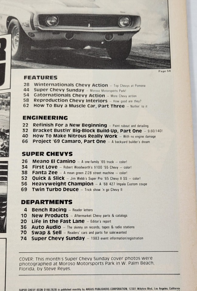 PV) Super Chevy Magazine July 1983 Volume 11, Issue 7 Camaro Corvette Item image 4