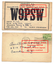 1934 Vintage QSL Postcard W9PSW Edwin Stevenson Ft Dearborn Centennial S... - $12.98