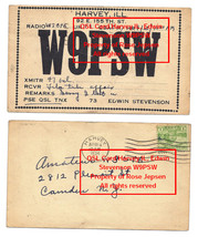 1934 Vintage QSL Postcard W9PSW Edwin Stevenson Ft Dearborn Centennial Stamp - £10.15 GBP