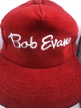 BOB EVANS restaurants vintage corduroy red adjustable HAT CAP - £5.91 GBP