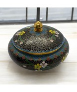 Vintage Cloisonné Chinese Lidded Trinket Box With Floral Design - $98.28 CAD