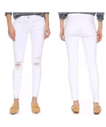 L&#39;Agence Chantal Low Rise Skinny Jean Distressed Stretch Denim White 26  - $29.96 CAD