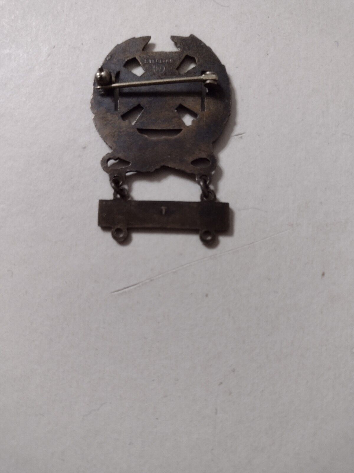 ARMY MARKSMANSHIP QUALIFICATION BADGE STERLING BROACH BACK WITH RIFLE BAR Item image 2
