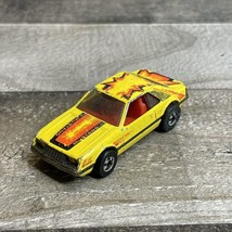 Vintage Hot Wheels 1979 The Hot Ones Turbo Mustang 1125 Hong Kong BW yellow - $8.17