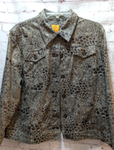 Ruby Rd Women&#39;s 18 Jacket beige tan brown gold animal abstract print 3/4 slv - £11.67 GBP