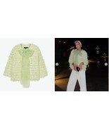NWT $99 ZARA GREEN FRINGED ORGANZA TIE CARDIGAN M - $109.18 CAD