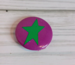 Vintage 1994 American Girl Green Star Grin Pin - Approx. 1 Inch Diameter - $3.95