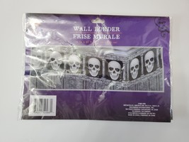 Halloween Wall Border Skull &amp; Pillar 12&quot; x25 ft Frise Murale Spooky Decor - £7.97 GBP