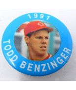 Todd Benzinger 1991 Pin Back Button Lapel Hat MLB Baseball Sports US Sel... - £6.19 GBP