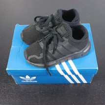 Adidas Youth Boy&#39;s 9K Swift Run XI Ortholite Black Athletic Sneaker Shoes - £15.84 GBP