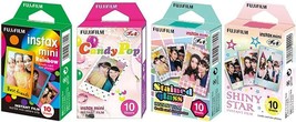 Fujifilm InstaX Mini Instant Film Rainbow &amp; Staind Glass &amp; Candy Pop &amp; S... - £62.19 GBP