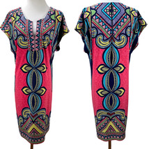 Vintage Print Laundry by Shelli Segal Silky Stretch Jersey Shift Dress Size M - £29.17 GBP