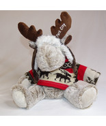 DolliBu Park City Moose Plush Stuffed Animal Soft Gray Moose With Sweate... - $11.89