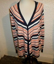 Anne Klein Open Front Striped Cardigan NWT Size M - £20.10 GBP