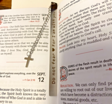 Stainless Steel 5&quot; Bookmarker with Cross Pendant,  New #AB-51-A - $3.96