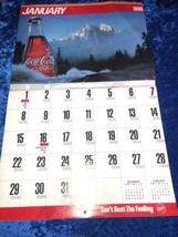1989 Vintage Official Coca Cola Coke Advertising 12 Month Year Wall Calendar - £14.76 GBP