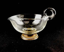 Vintage Frank M. Whiting Elegant Glass Creamer Snail Handle Sterling Sil... - £21.62 GBP