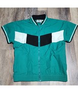 VTG Hugo Valentino Mens S Beach Club Collection Colorblock Zip Shirt Green - €12,68 EUR