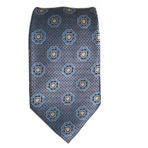 Bruno Piattellli Blue Floral Medallion Print 100% Silk Xtra Long Tie - £27.91 GBP