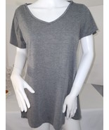 BCG Charcoal Gray Workout Casual Pullover Keyhole Back Short Sleeve Tee ... - $190.06 MXN