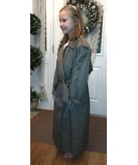 Vintage John Weitz Green Trench Coat 20P Removable Lining Belted at Wais... - £38.91 GBP