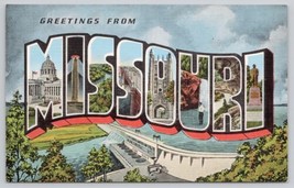 Postcard Greetings From Missouri Large Letter EC Kropp - $3.75