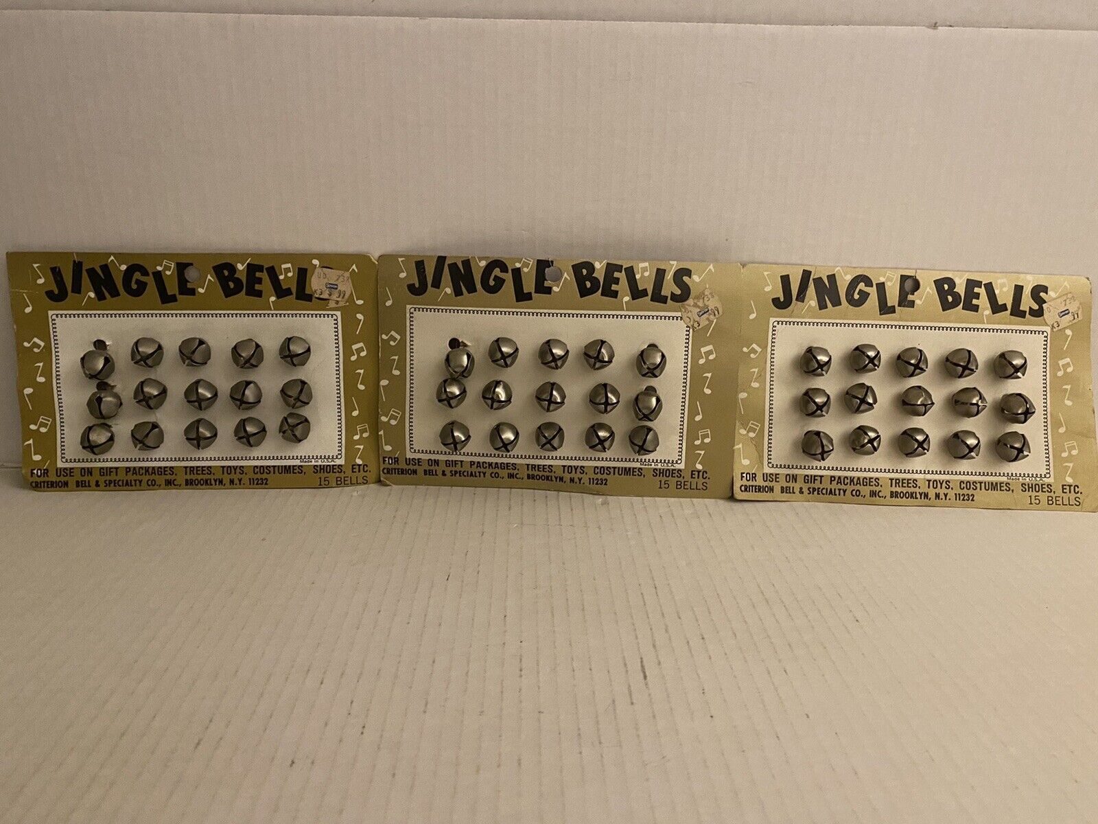 Primary image for JINGLE BELLS for use on gift packages, trees, toys, costumes, 15 bells each = 45