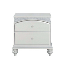 Platinum 2-Drawer Wooden Nightstand - Bedroom Furniture - $7,566.42 MXN