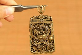 Chinese Old Bronze Handmade Carved Dragon Statue Netsuke Pendant Gift Ta... - £2.68 GBP