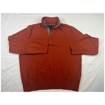 Banana Republic Sweater Mens Large Orange Merino Wool Blend Pullover Henley - £26.56 GBP