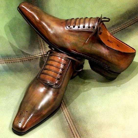 New Handmade leather lace up dress shoes for men unique design custom shoes for