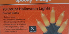 Spooky Village 70 Count Halloween Lights, Orange Bulbs - £10.08 GBP