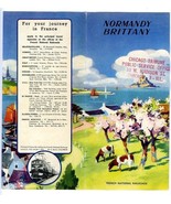 French National Railroads Normandy Brittany France Brochure with Map  1951 - £27.23 GBP