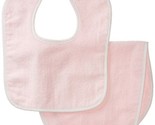 aBaby Terry Velour Infant Bib and Burp Cloth Light Pink - £6.33 GBP