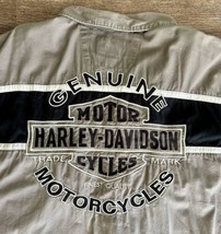 Harley Davidson Shirt Men XL Short Sleeve Gray Black 2011 Embroidered Front Back - £27.22 GBP