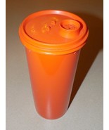 Vintage Tupperware tangerine orange beverage container #262-6 W/ Lid Mis... - $435.35 MXN