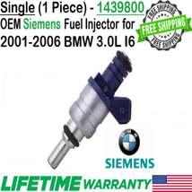 OEM 1/Piece Siemens Fuel Injector For 2001, 02, 03, 04, 05, 2006 BMW X5 3.0L I6 - £36.97 GBP