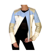 1980s Multicolor Leather Cafe Racer Moto Jacket Bike Jacket Color Block ... - €371,93 EUR
