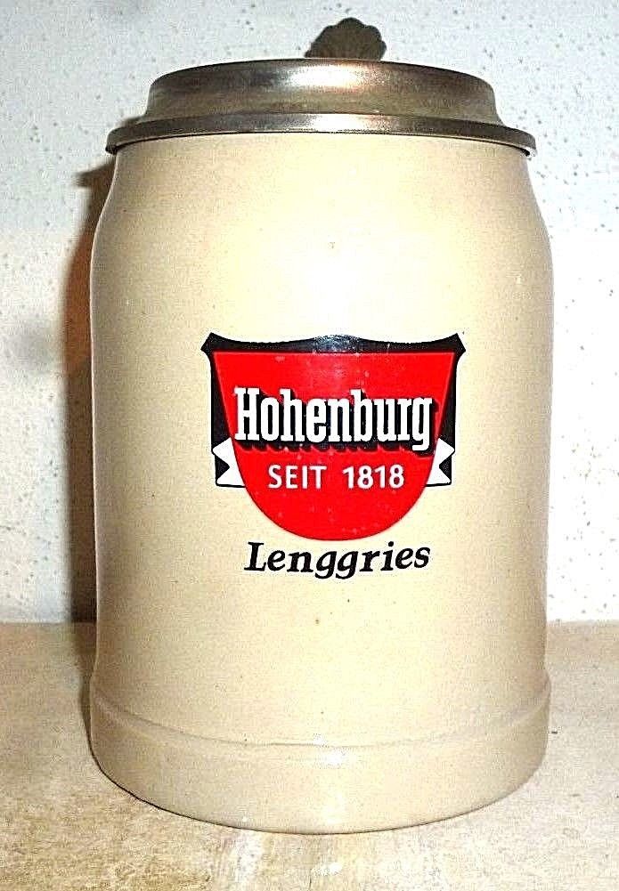 Brauerei Hohenburg +1994 Lenggries / Bad Tolz lidded German Beer Stein - $12.50