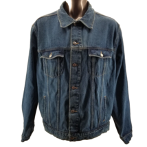 Vintage Wrangler Hero Denim Jacket Mens 2XLTBlue Trucker Jean Grunge 90’... - $34.18