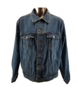 Vintage Wrangler Hero Denim Jacket Mens 2XLTBlue Trucker Jean Grunge 90’... - $33.14