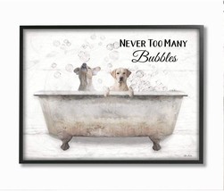 Never Too Many Bubbles Quote Family Pet Dog Bath Wall Art, 11 X 14, Black - £28.41 GBP