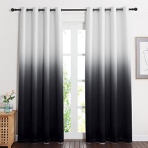 Grommet White And Black Ombre Privacy Curtains For Hall/Villa, Home Decoration - £37.65 GBP