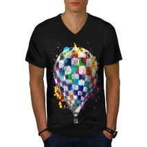 Air Balloon Journey Shirt Colour Fly Men V-Neck T-shirt - £10.23 GBP