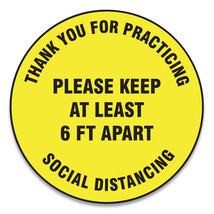 GN1 17 in. Slip-Gard Social Distance Floor Signs - Yellow - $87.59