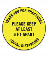 GN1 17 in. Slip-Gard Social Distance Floor Signs - Yellow - $1,642.05 MXN
