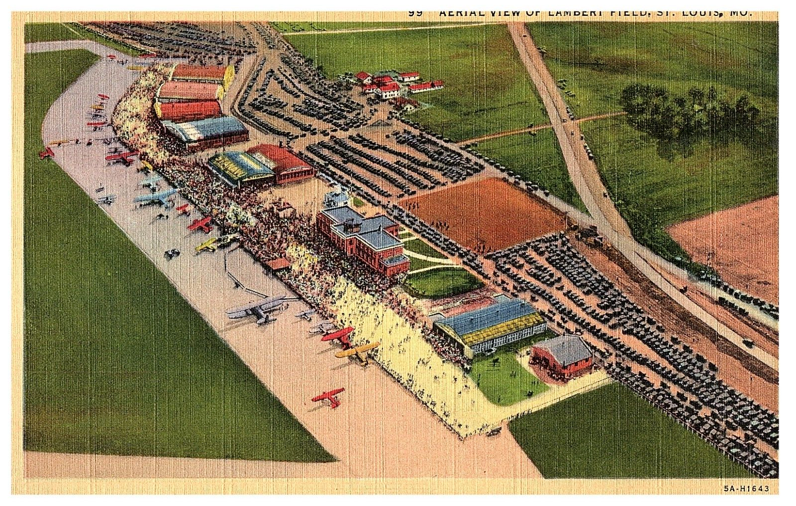 Primary image for Aerial View of Lambert Field St Louis Missouri Airport Linen Postcard
