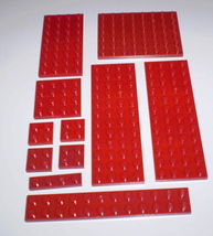 11 Used LEGO 4x12 - 6x8 - 4x8 - 4x4 Dark Red Plate 3029 - 3935 - 3036 - 3031 - £7.93 GBP