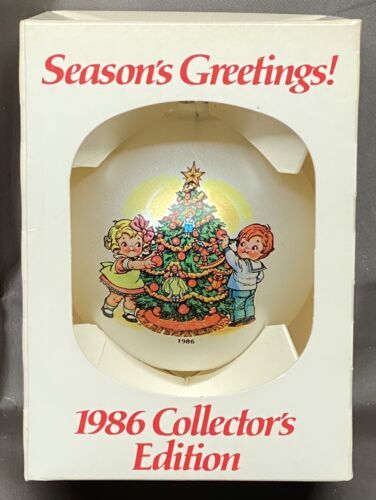 1986 Campbell's Soup Kids Glass Ball Christmas Ornament Collectors Edition W/Box - $10.39