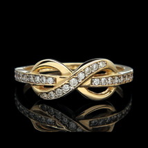 0.50CT Künstlicher Diamant Unendlichkeit Ring 14K Gelb Vergoldet Damen Kostüm - £110.38 GBP